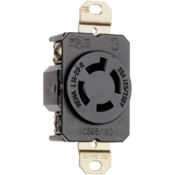 Pass & Seymour 20Ablk Grnd Lock Outlet L1420RCCV3